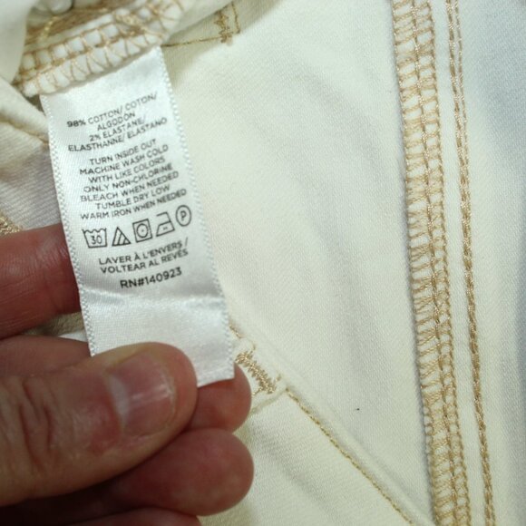 Loft High Rise Kick Crop Jean Size 30/10 Off White Stretch - Picture 4 of 8